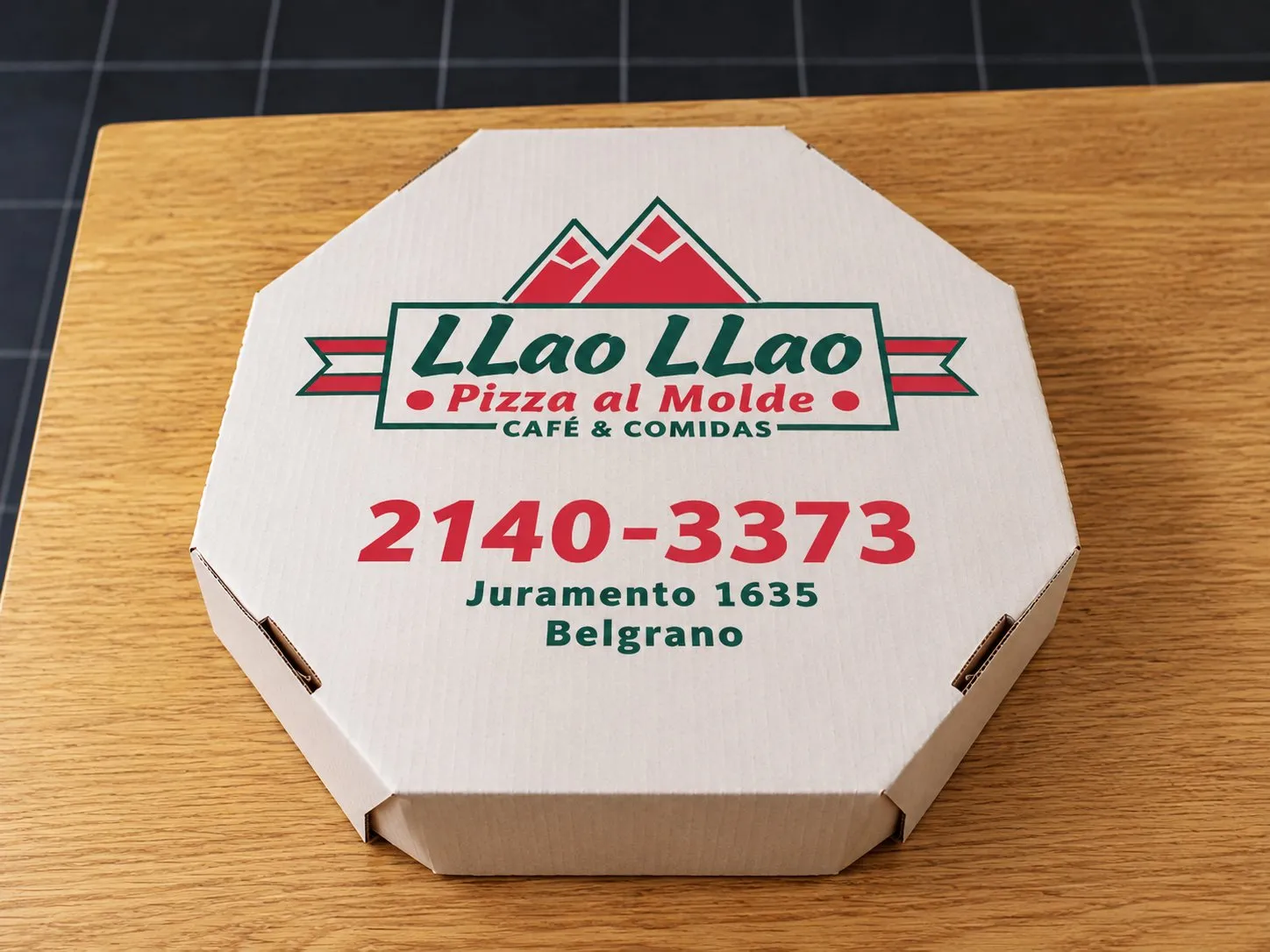 Caja impresa para Llao Llao